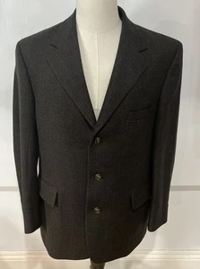 Blazer Chaqueta Deportiva De Colección John Weitz Lana Pata de Gallo Marrón Oscuro Talla 44S - Imagen 1 de 11