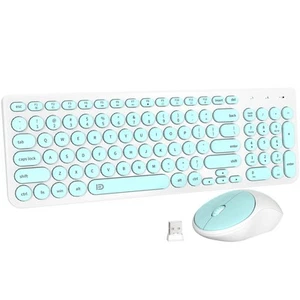 FD Wireless Keyboard and Mouse Combo - 2.4GHz USB Cordless, Cute Round Keys, ... - Picture 1 of 6