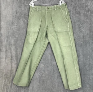 VTG 60s Vietnam Sateen OG-107 Pants Mens 34x27.5 Trousers US Army Prentice Zip - Picture 1 of 18