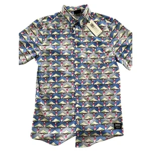 WeSC AOP Shroomspiracy Mens button front casual camp shirt. Size Small NWT - Picture 1 of 8