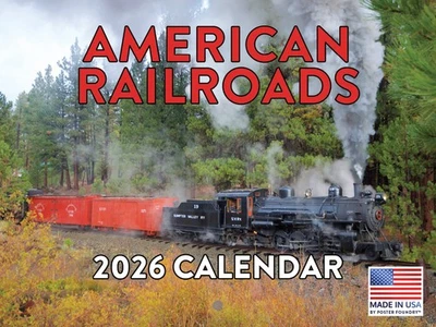 Calendario Ferroviario Americano 2026 Tren Mensual Calendario de Pared 12 Meses 12x18 Foto 1 de 4
