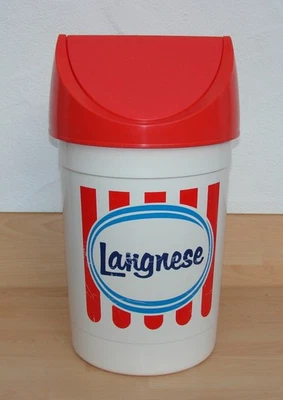 Vintage 90er Jahre Langnese Mülleimer mit Deckel - Bild 1 von 4