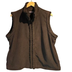 Chaleco de mujer Effeci talla 2x negro con ribete de piel sintética cálido acogedor capas de invierno  - Imagen 1 de 9