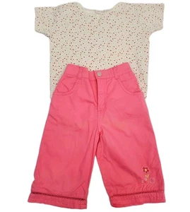 Y2k Vintage Cherokee by Target 2t Mädchen Blumen Top rosa Hose Set Outfit MÄNGEL - Bild 1 von 9