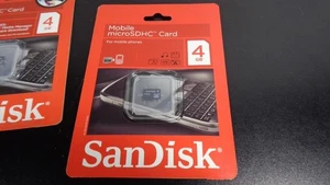 CARTE MICRO SDHC MOBILE SANDISK 4 Go pour téléphones mobiles neuve emballage scellé en usine - Photo 1 sur 2