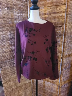 Suéter De Colección Rena Rowan Mezcla de Lana Talla L Borgoña Negro Diseño Rama Hong Kong Foto 1 de 4