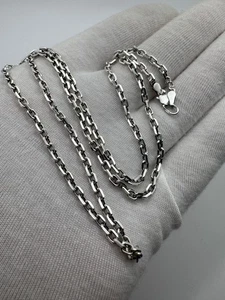 Collana catena vintage in argento sterling 925, 55 cm, 11,45 g, Ucraina - Foto 1 di 9