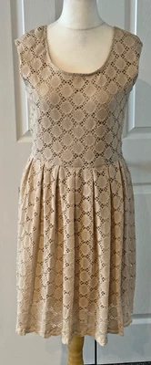 Ronni Nicole Dress - Beige - Lace Overlay Effect - Slimmer Lining - Size 14 - Image 1 of 4