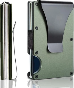 Minimalist Men Wallet with RFID Blocking Slim Credit Card Holder Green - Picture 1 of 6