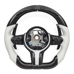 LED Carbon Fiber Steering Wheel for BMW M2 M3 M4 X5M X6M F80 M240i 340i 440i - Picture 1 of 8