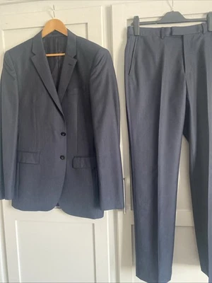 MENS BROOK TAVERNER REVENGE SIGNATURE SUPER 140s BLUE SUIT CHEST 40” W 30/33 VGC - Image 1 of 4