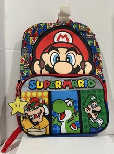Super Mario Kinder 16" Einzel Rucksack Schultasche Bioworld Neu mit Etikett - Bild 1 von 8