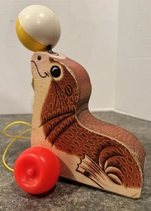 Vintage 1978 Fisher Price #694 Seal Pull Toy - Bild 1 von 7