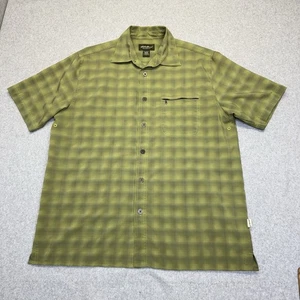 Eddie Bauer Hiking Shirt Mens Large Green Plaid Short Sleeve Shirt Lightweight - Picture 1 of 15