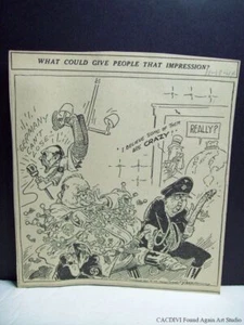 Recorte de periódico antinazi de Hitler 1944 caricatura Goring dibujos animados de Himmler de la Segunda Guerra Mundial - Imagen 1 de 3
