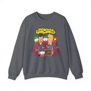 Felpa divertente Beavis e Butthead/South Park cartone animato mashup - Foto 1 di 9