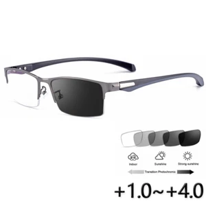 Photochromic Progressive Glasses Anti-blue Magnifier Multifocal Reading Glasses - Picture 1 of 20