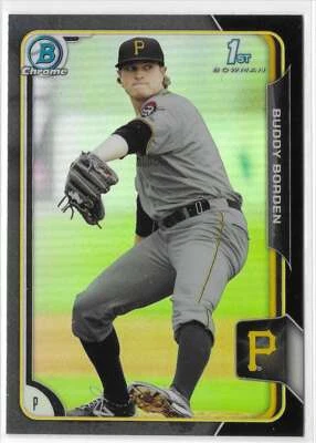 2015 Bowman Chrome Black Asia Refractor Buddy Borden Pittsburgh Pirates #BCP63 - Image 1 of 2