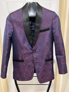 Sean John Boys Formal Suit Jacket Brocade Paisley Sz 14 - Picture 1 of 5