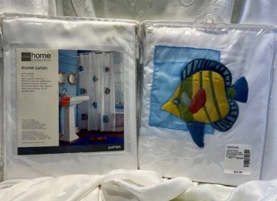 2 cortinas de ducha puff fish Foto 1 de 4