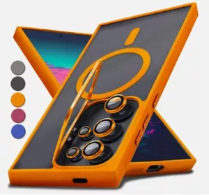 For Samsung Galaxy S25 Ultra S24 S23 S22 Kickstand Mag Safe Case+Lens Protector - Picture 1 of 24