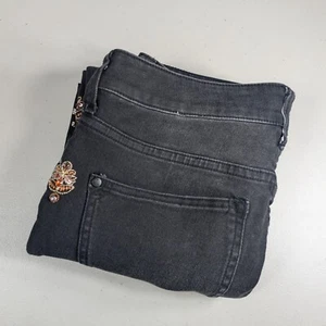 Anthropologie Pilcro and the Letterpress Script Jeans 27 Black Embellished Ankle - Picture 1 of 9