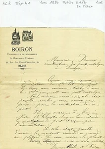 Dépt 41 - Blois 25 Rue des Ponts Chartrains - Petite Entête Secteur du BTP 1920 - Bild 1 von 1