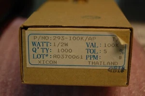 293-100K/AP XICON - Carbon Film Resistors - Through Hole 100Kohms 5% (100 PCS) - Picture 1 of 3