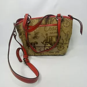 Coach Chelsea Horse & Carriage Stagecoach Bag F14629 Red Strap Rare!! 8x7x3 - Picture 1 of 11