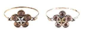 Bracciale Proiettile Star 410 Foro Winchester Finto Guscio Gioielli Argento Oro - Foto 1 di 4