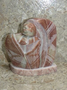 Native Navajo Susie Enoah Alabaster Carved Woman Tribal Leader Sculpture Signed - Picture 1 of 7