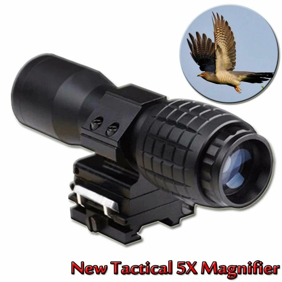 5X Magnifier Scope Sight w/Flip to Side Mount Tactical Portable Rifle Gun Scopes - Image 1 of 4