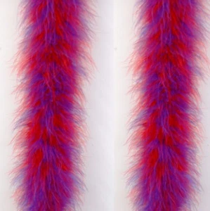 2 piezas BOAS DE PLUMAS MARABOU - PÚRPURA/ROJO 2 yardas; Vestido/Novia/Disfraz 72" - Imagen 1 de 1