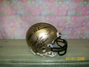 MINI CASCO GRAMBLING FIRMATO EDDIE ROBINSON + 3 DELLE SUE HOFERS - Foto 1 di 2