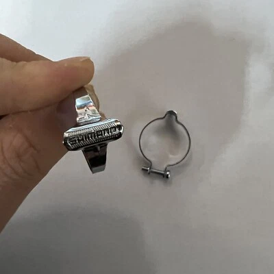 OLD SCHOOL BMX SHOW CHROME SHIMANO BRAKE CABLE CLAMP FITS TEAM MONGOOSE & OTHERS - Image 1 of 4