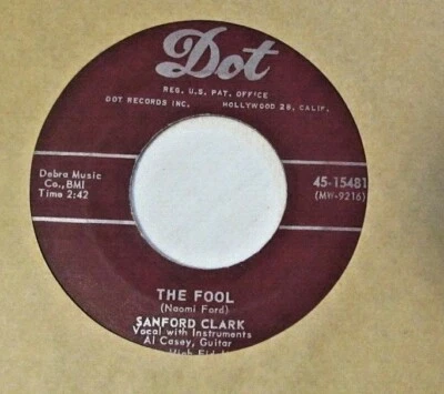 Sanford Clark-The Fool b/w Lonesome For A Letter-Dot#15481-Rockabilly-7"45rpm  Foto 1 de 2