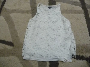 Express Womens Short Sleeve Blouse Large White - Picture 1 of 2