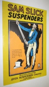 (ADVERTISING Windsor, Nova Scotia) Sam Slick Suspenders (circa 1920s). - Picture 1 of 2