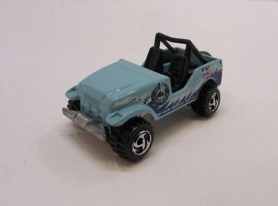 Antiguo Jeep CJ-7 1990 Hot Wheels Roll Patrol azul claro vintage escala 1/64 diecast Foto 1 de 4
