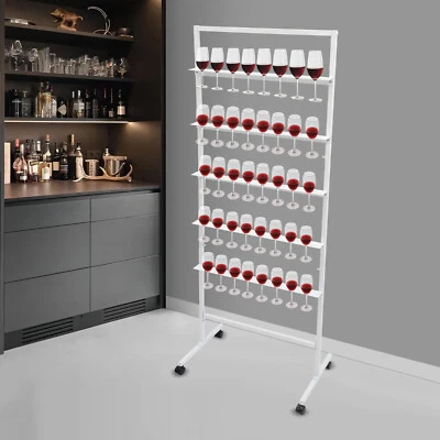 5-Tier Metal Champagne Wall Holder Champagne Flutes Display Stand Hold 40 Glass - Image 1 of 4