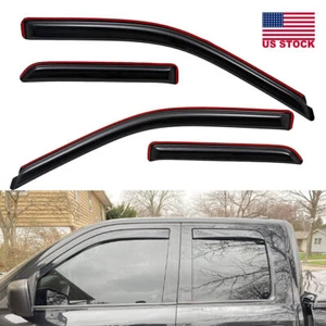 Para Ford F250 2017-2022 doble cabina en canal ventilación ventana de humo viseras protector contra la lluvia - Imagen 1 de 12