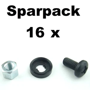 16x Rackschraube M6x12 + Unterlegscheibe m Rand + Sechskant Rackmutter Adam Hall - Bild 1 von 4