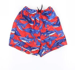 eorger Boys Blue Animal Polyester Blend Bermuda Shorts Size 7 Years Reg - Picture 1 of 12