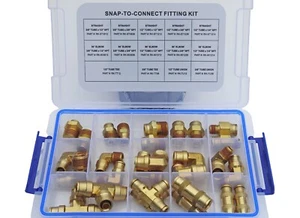Road Superior Truck Parts DOT Approved Quick Connect Brass Air Line Fitting Kit - Picture 1 of 5