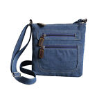 Casual Denim Bag Retro Crossbody Bag Solid Color Shoulder Bag Square Zippered