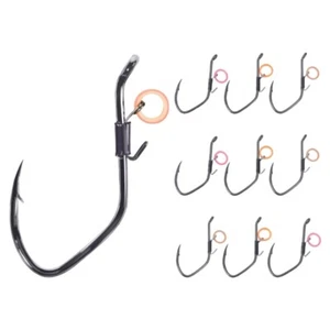 10pcs Corrosions Resistant Fishing Hook High Carbon Steel Soft Lures Fishes Hook - Picture 1 of 11