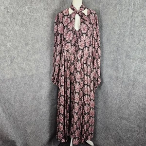 Ted Baker Dhana Paisley Floral Bow Neck Tie Midi Dress Size 3 UK 12-14 BNWT - Picture 1 of 23