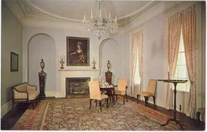 Interior Drawing Room Dickey House Stone Mountain Plantation GA  Chrome Postcard - Picture 1 of 2