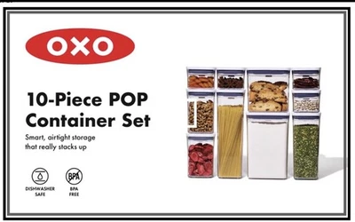 Juego de contenedores de almacenamiento de alimentos OXO Good Grips POP - 10 piezas - ¡Nuevo en caja!!! Foto 1 de 4