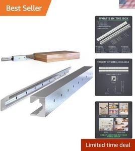 Sleek Floating Shelf Bracket System - Aluminum, 125LB Capacity, 2ft Install Kit - Picture 1 of 8
